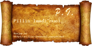 Pillis Immánuel névjegykártya
